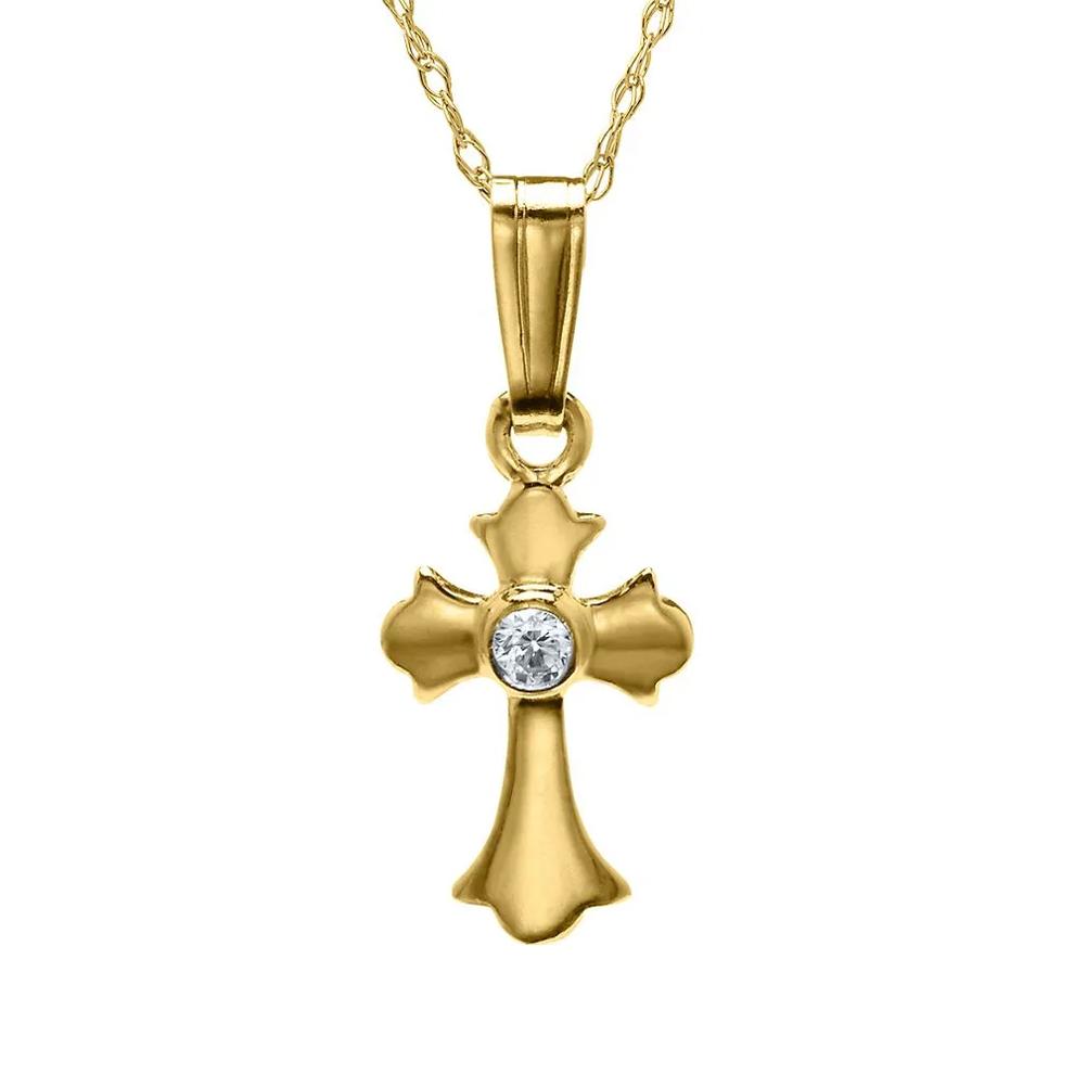 Children's Cross Pendant in 14K Yellow Gold – Image 1 of 1