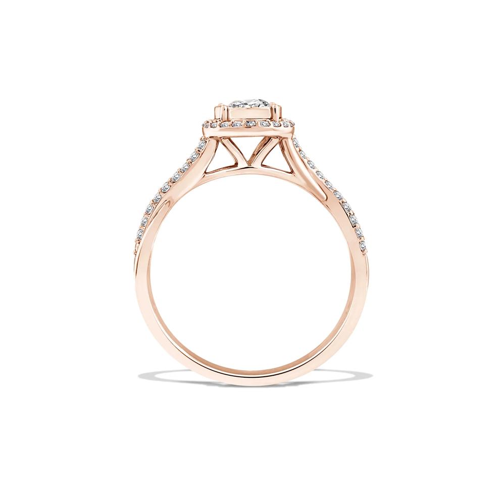 Lab Grown Diamond Round Illusion Promise Ring in 10K Rose Gold (1/2 ct. tw.) – Image 2 of 4