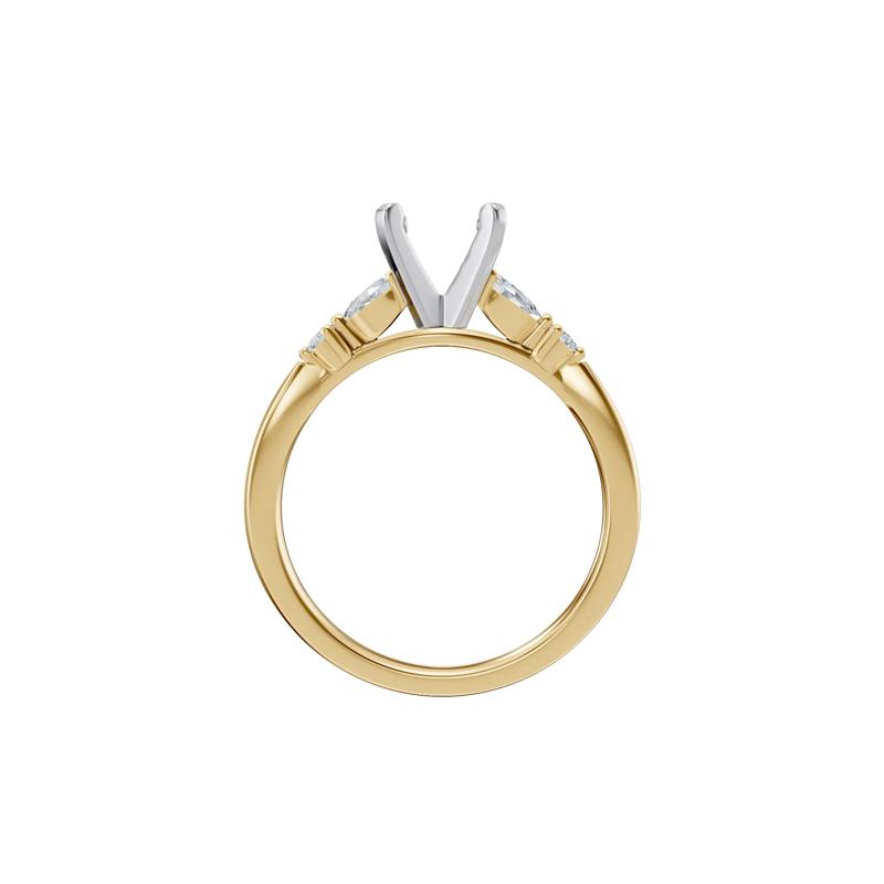  Diamond Semi-Mount Engagement Ring in 14K Yellow and White Gold &#40;1/5 ct. tw.&#41; &#40;Setting Only&#41; – Image 3 of 6