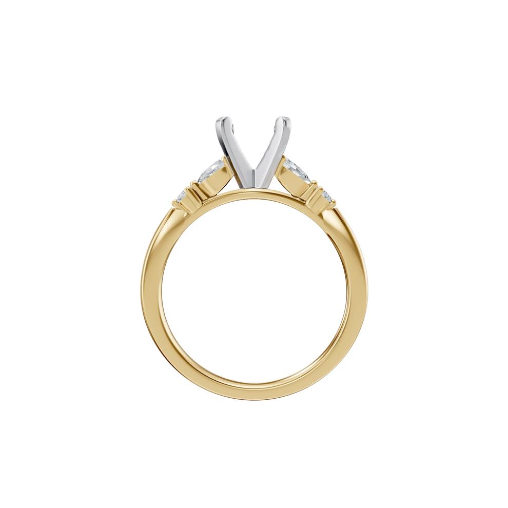  Diamond Semi-Mount Engagement Ring in 14K Yellow and White Gold (1/5 ct. tw.) (Setting Only) – Image 3 of 6