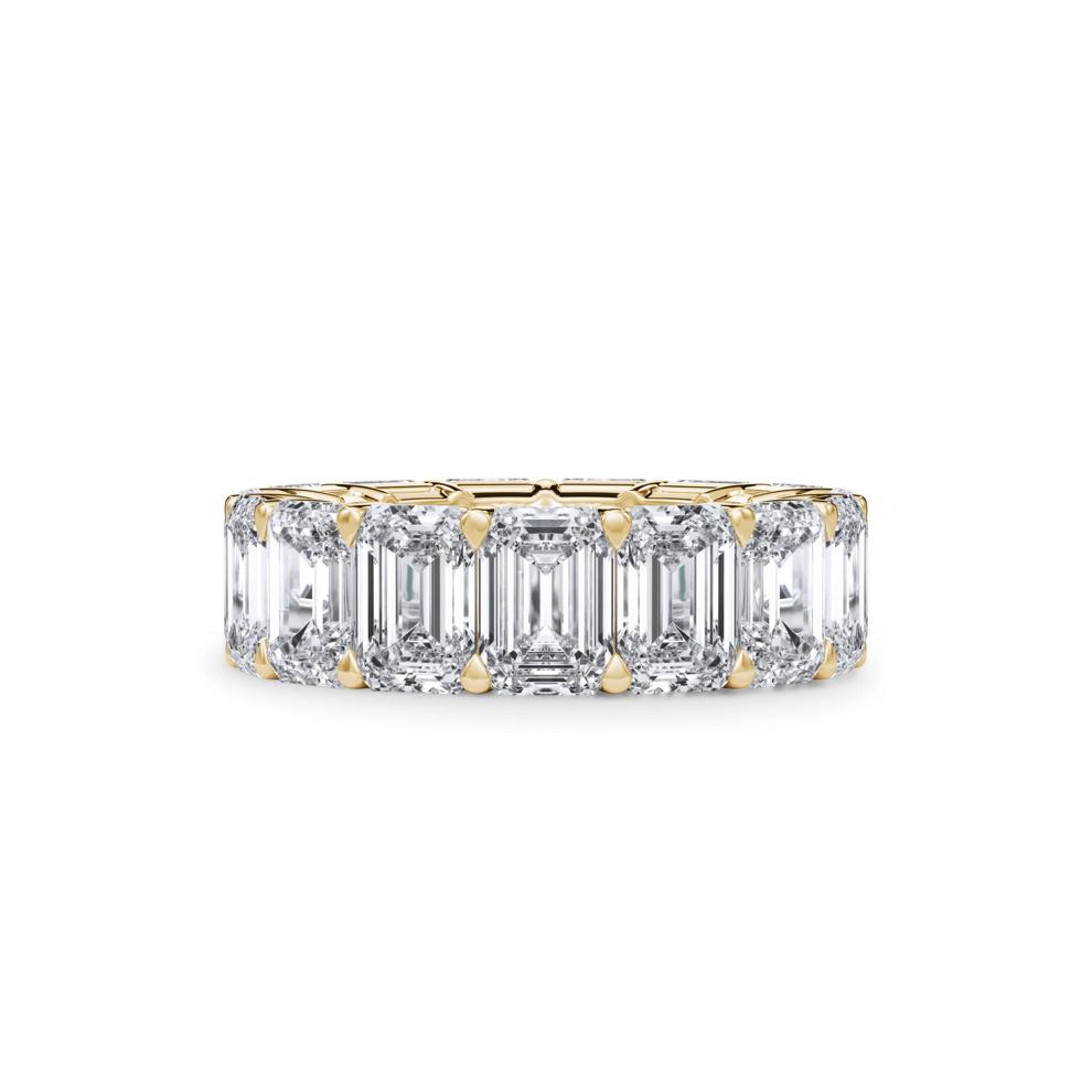 Lab Grown Diamond Emerald-Cut Eternity Band in 18K Yellow Gold (15 ct. tw.) – Image 1 of 4