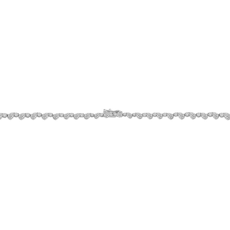 Lab Grown Diamond Pear and Round V-Necklace in 14K White Gold &#40;20 ct. tw.&#41; – Image 3 of 4