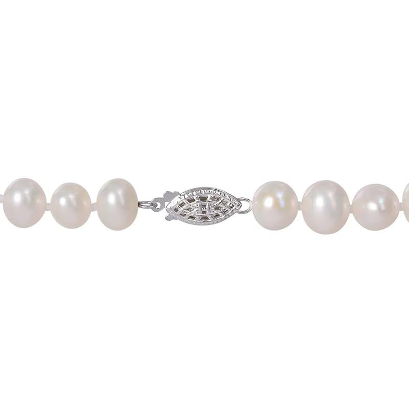 Cultured Freshwater Pearl Necklace in Sterling Silver, 7.5-8mm, 24&rdquo; – Image 3 of 4