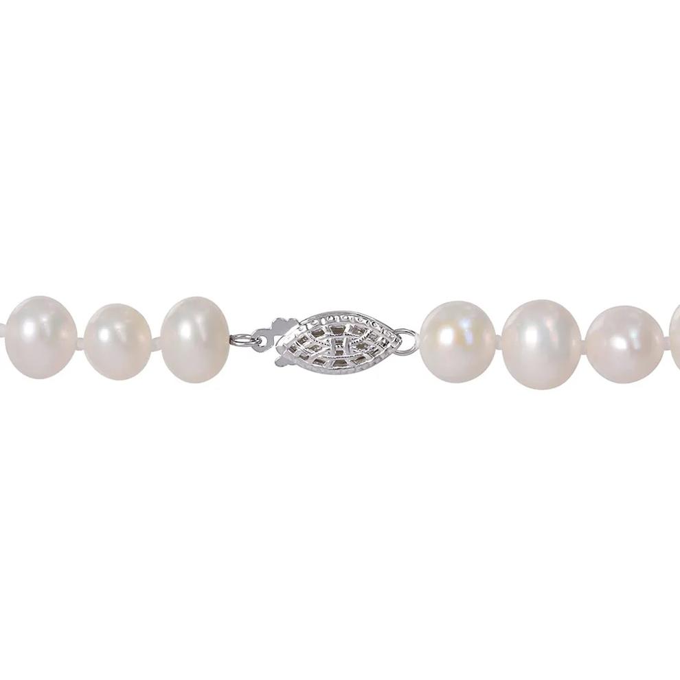 Cultured Freshwater Pearl Necklace in Sterling Silver, 7.5-8mm, 24&rdquo; – Image 3 of 4