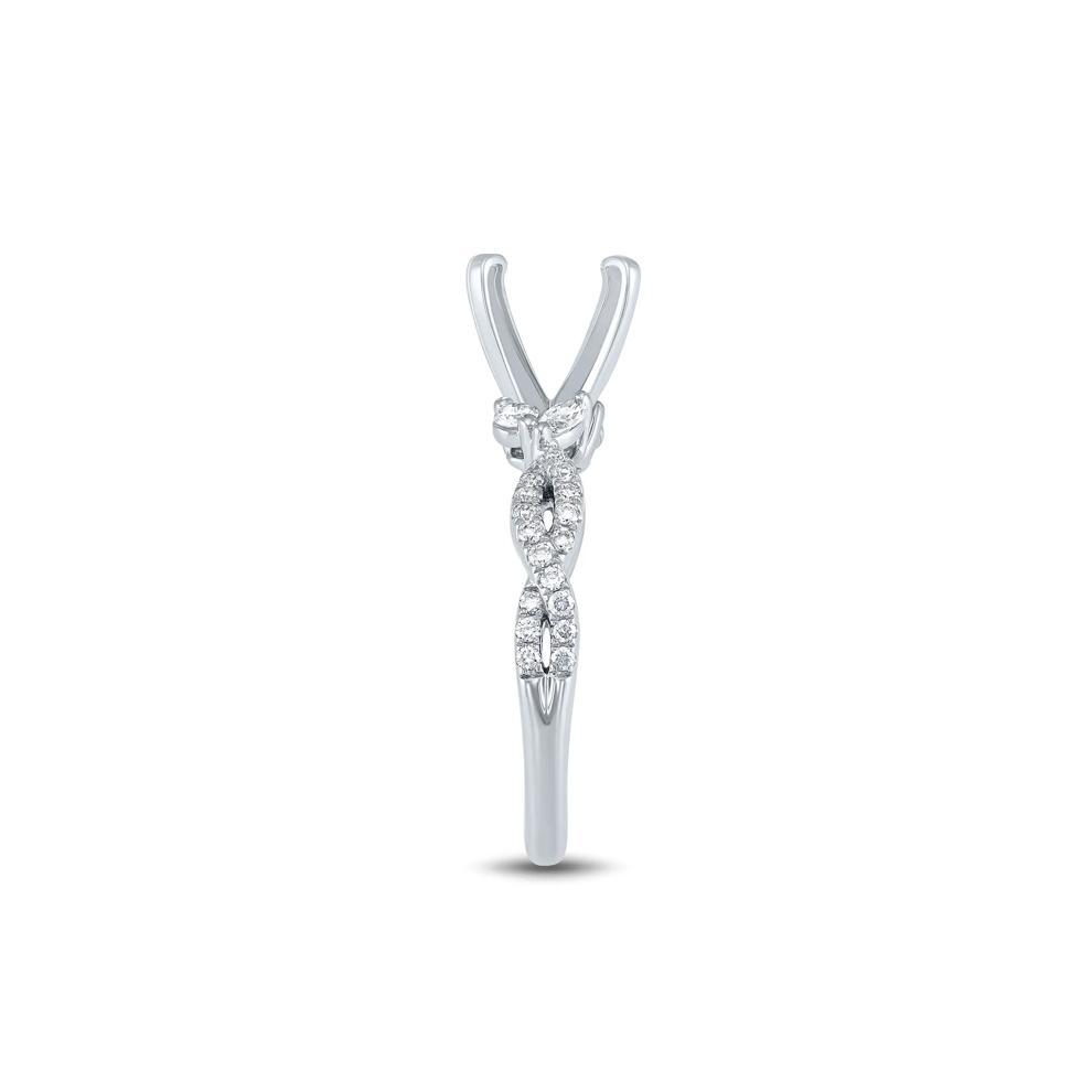 Lab Grown Diamond Marquise and Round Semi-Mount in 14K White Gold (3/8 ct. tw.) (Setting Only) – Image 3 of 6