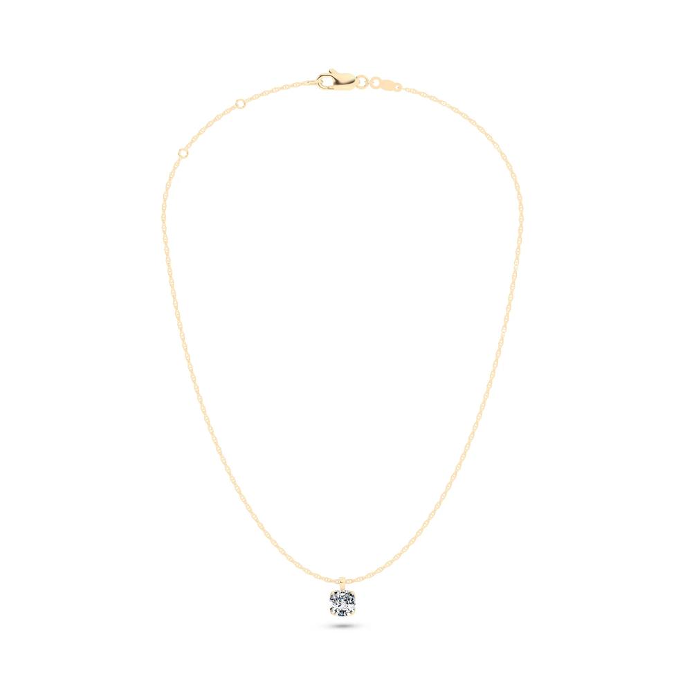 Lab Grown Diamond Cushion-Cut Solitaire Pendant Necklace in 10K Yellow Gold (2 ct. tw.) – Image 3 of 4