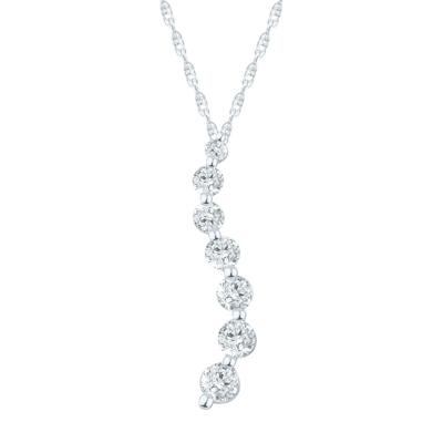 Diamond Journey Pendant in 10K White Gold (1/4 ct. tw.)