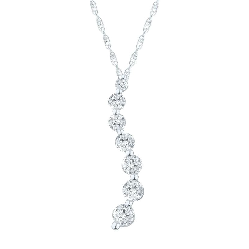 Diamond Journey Pendant in 10K White Gold (1/4 ct. tw.) – Image 1 of 2