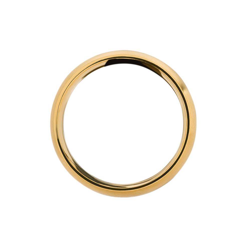 Men's Domed Wedding Band with Satin Finish in 10K Yellow Gold, 6MM – Image 3 of 3