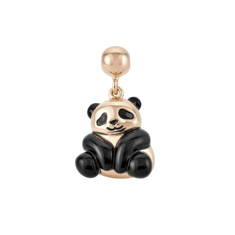 Black Enamel Panda Bead Charm in Vermeil – Image 1 of 2