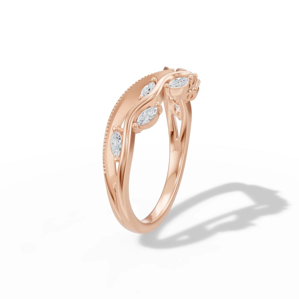 Lab Grown Diamond Marquise Contour Anniversary Band in 10K Rose Gold (1/4 ct. tw.) – Image 3 of 4