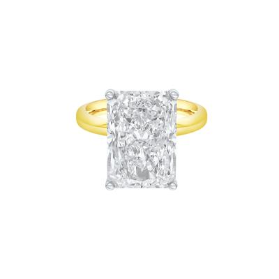 Lab Grown Diamond Radiant-Cut Solitaire Ring in 14K Yellow & White Gold (8 ct.)