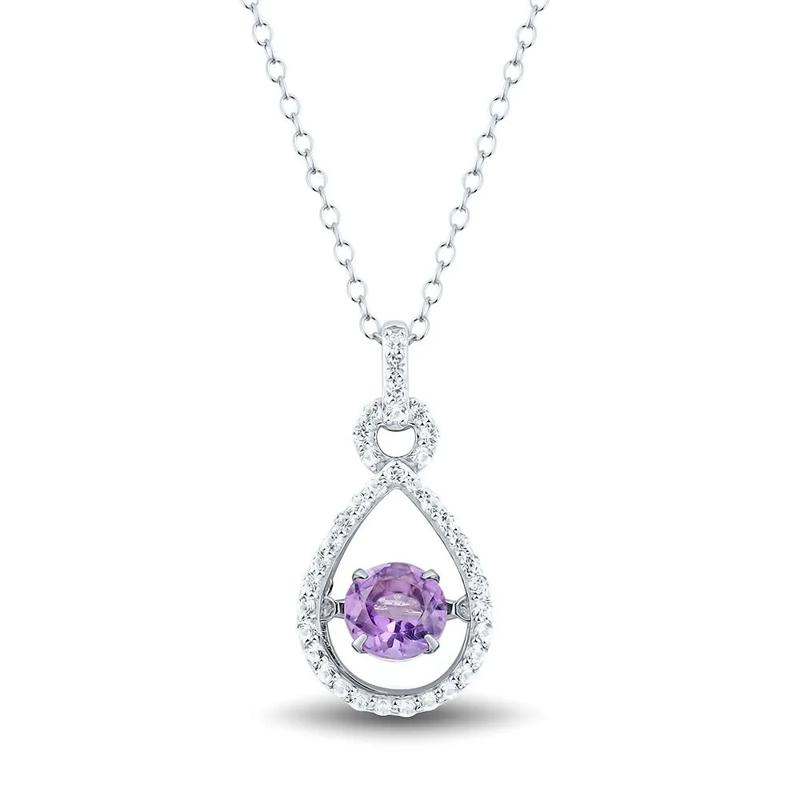 The Beat of Your Heart&amp;&#35;174; Amethyst &amp; Lab Created White Sapphire Pendant in Sterling Silver – Image 1 of 1