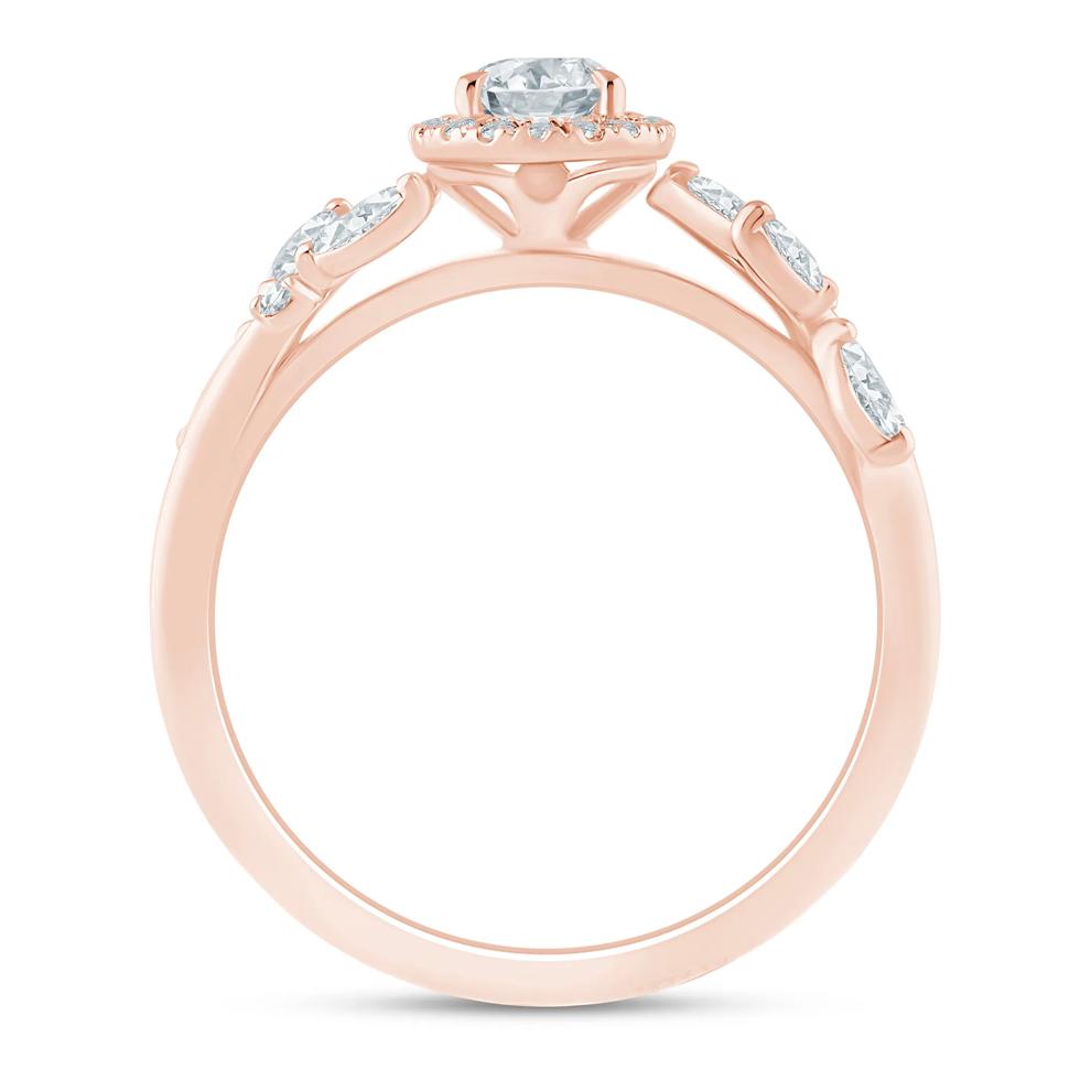 Diamond Oval Center Halo Engagement Ring in 14K Rose Gold (3/4 ct. tw.) – Image 2 of 3