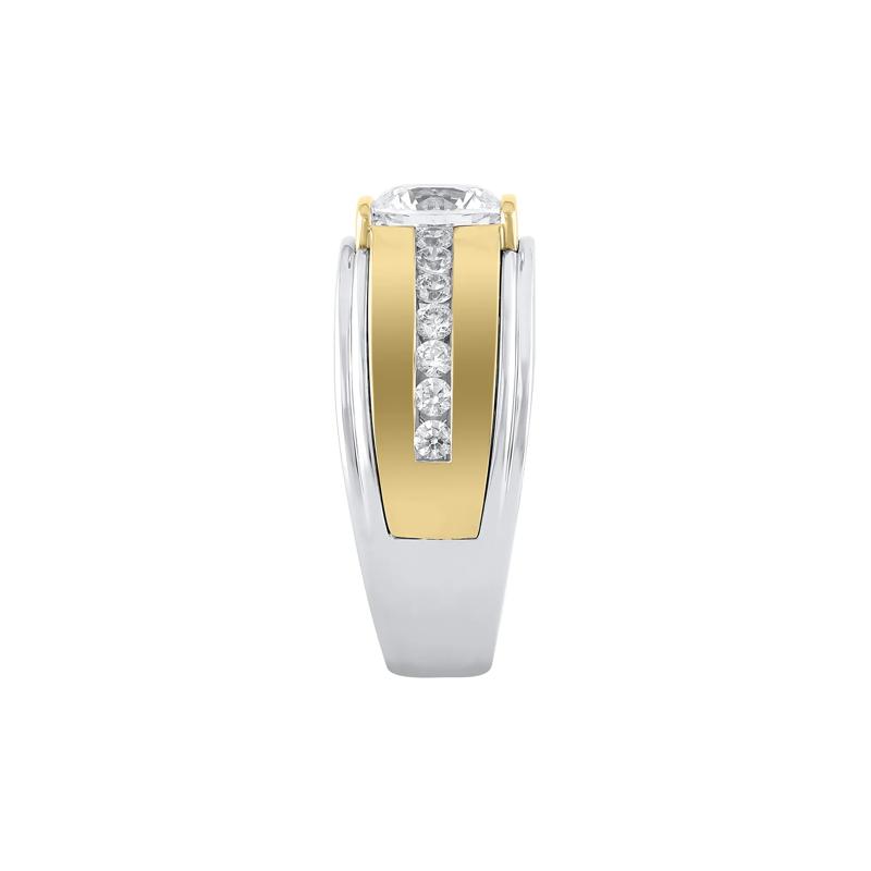 Men&#39;s Lab Grown Diamond Ring in 10K Yellow &amp; White Gold &#40;2 ct. tw.&#41; – Image 3 of 3