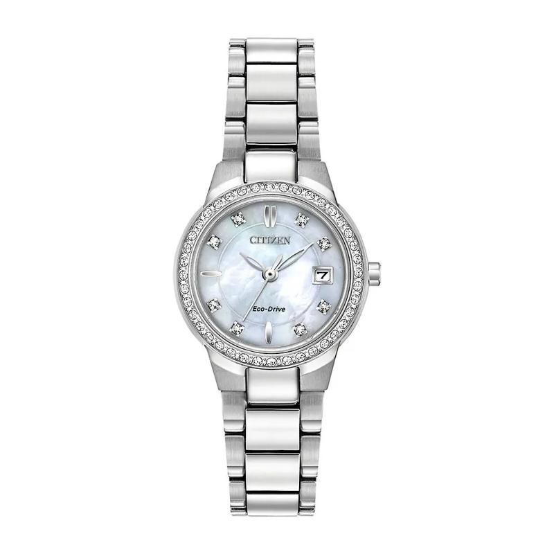 Mother of Pearl Women&rsquo;s Watch &amp; Bracelet Set in Stainless Steel – Image 2 of 3