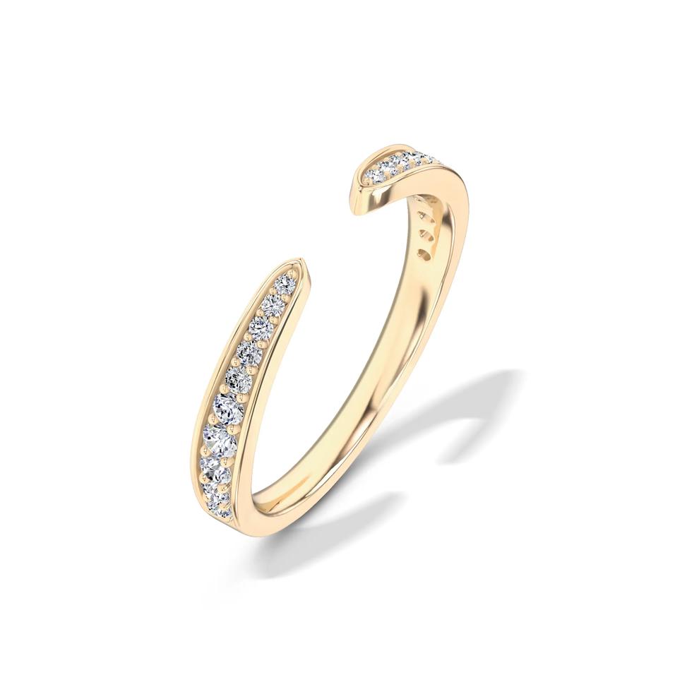 Diamond Graduated Channel Open Band in 10K Yellow Gold (1/4 ct. tw.) – Image 4 of 4