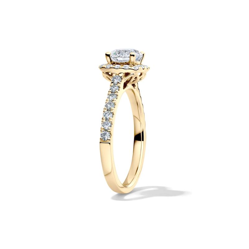 1 1/2 ct. tw. Diamond Halo Engagement Ring in 14K Yellow Gold – Image 3 of 4