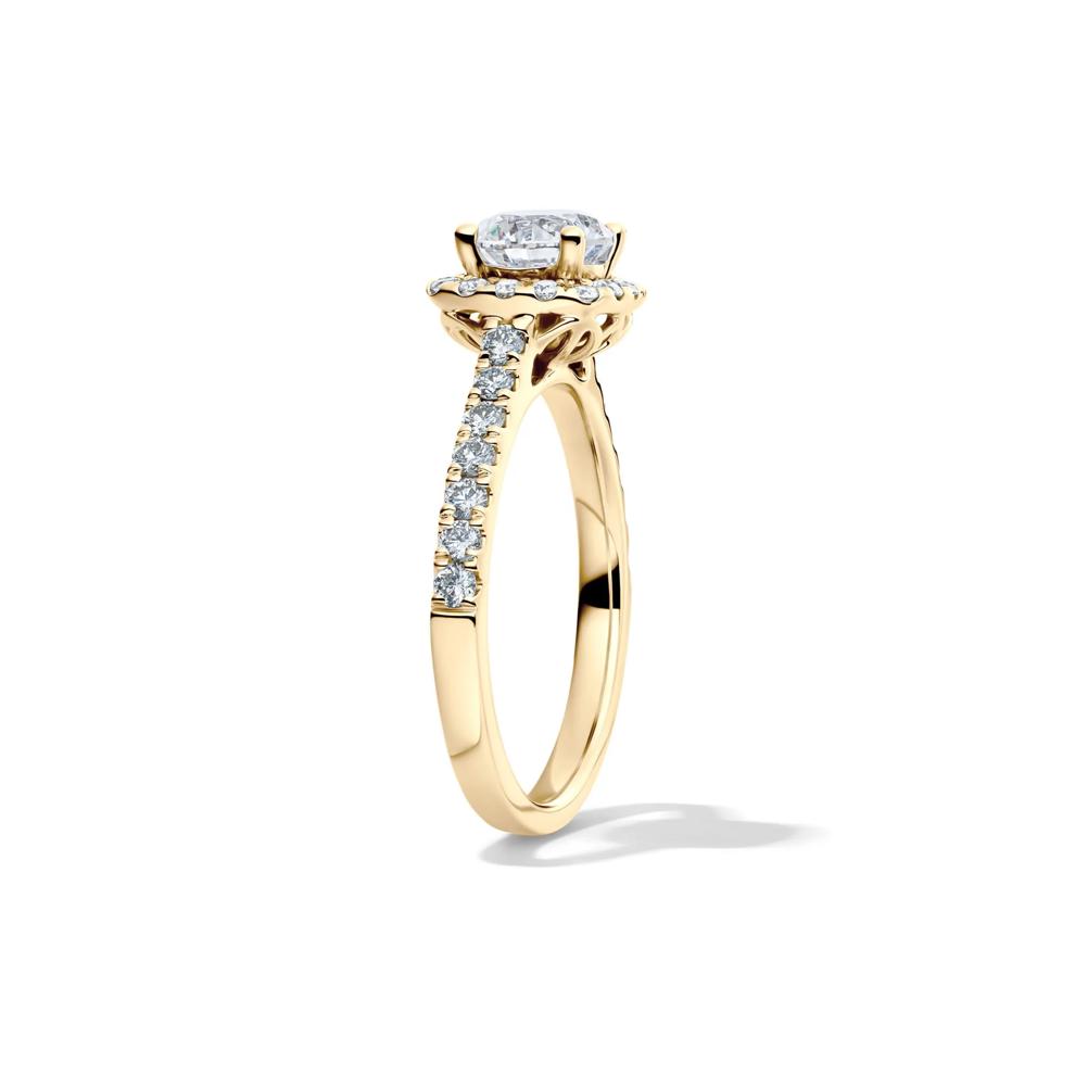1 1/2 ct. tw. Diamond Halo Engagement Ring in 14K Yellow Gold – Image 3 of 4