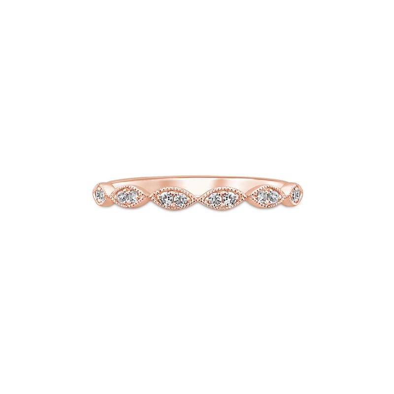 Milgrain Anniversary Band with Diamonds in 10K Rose Gold &#40;1/7 ct. tw.&#41; – Image 1 of 3