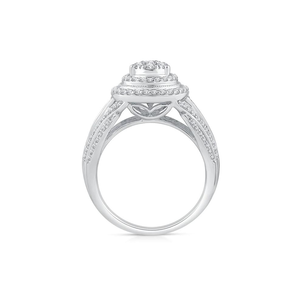 Diamond Pear-Shaped Composite Engagement Ring in 10K White Gold (1 ct. tw.) – Image 2 of 3