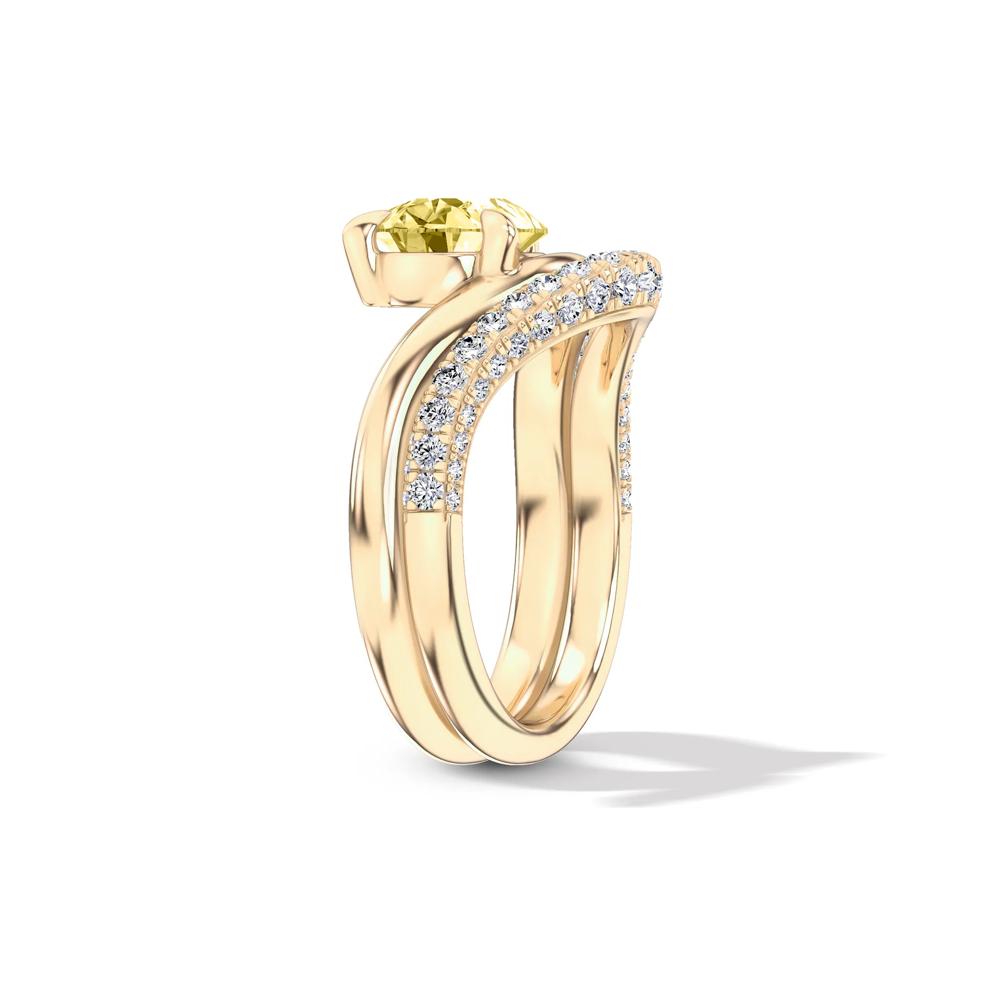 Lab Grown Diamond Yellow Pear-Shaped Engagement Set in 14K Yellow Gold (2 5/8 ct. tw.) – Image 3 of 4
