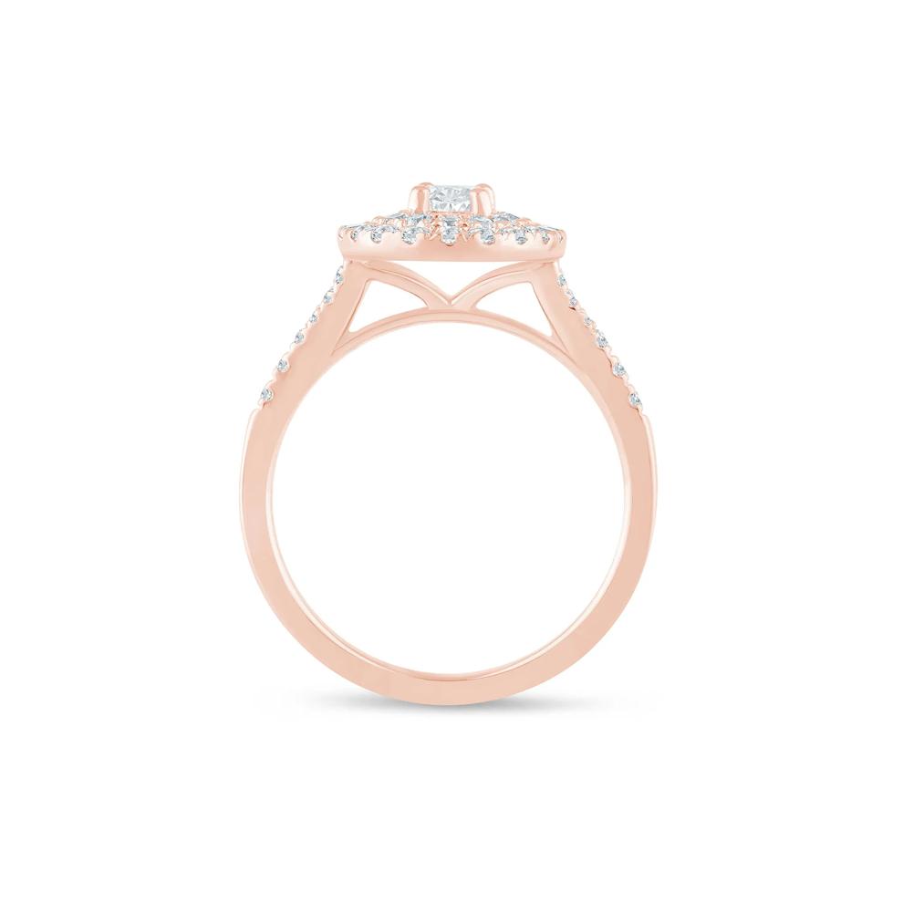 Diamond Double Halo Engagement Ring in 14K Rose Gold (1 ct. tw.) – Image 2 of 3