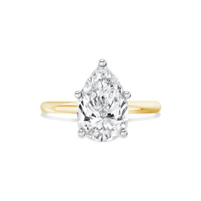 Lab Grown Diamond Pear-Shaped Solitaire Ring in 14K Yellow Gold (5 ct.)