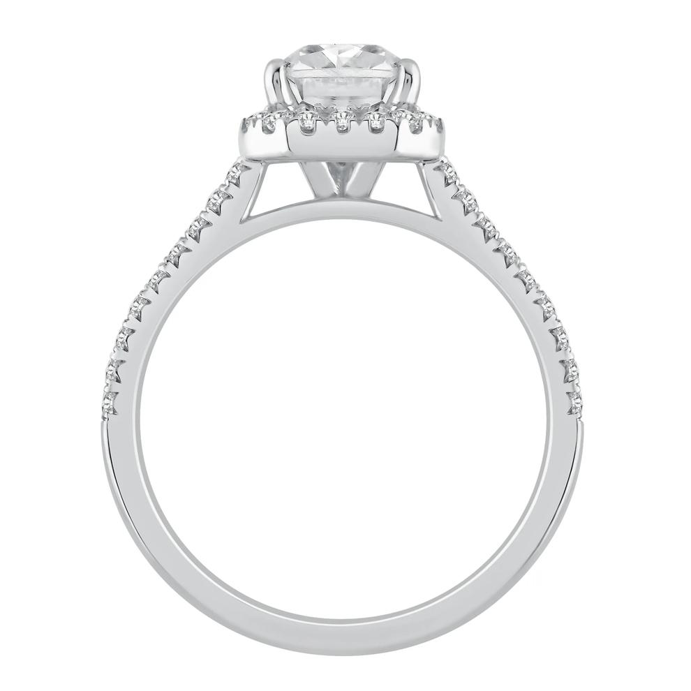 Lab Grown Diamond Radiant-Cut Halo Engagement Ring in 14K White Gold (3 ct. tw.) – Image 2 of 4