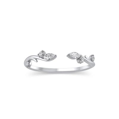 Lab Grown Diamond Round & Marquise Open Stacking Ring