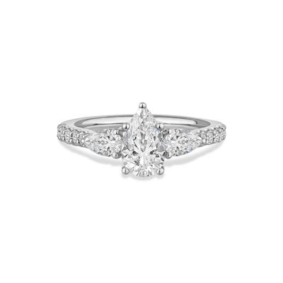 Lab Grown Diamond Three-Stone Engagement Ring in 14K White Gold (2 ct. tw.)