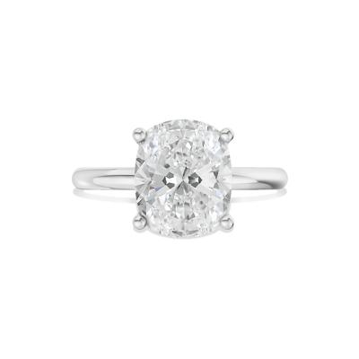 Lab Grown Diamond Elongated Cushion-Cut Engagement Ring in Platinum (4 ct. tw.)