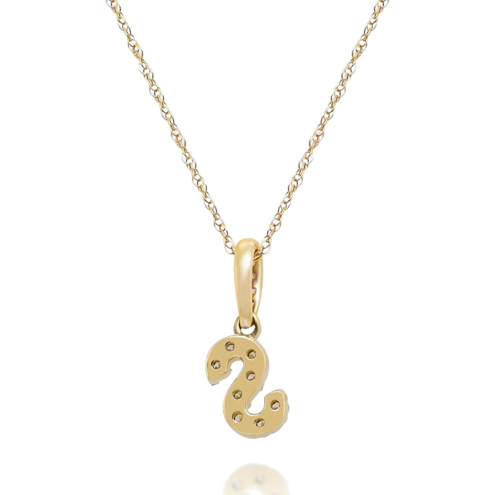 Diamond S Initial Pendant in 10K Yellow Gold (1/10 ct. tw.) – Image 3 of 4