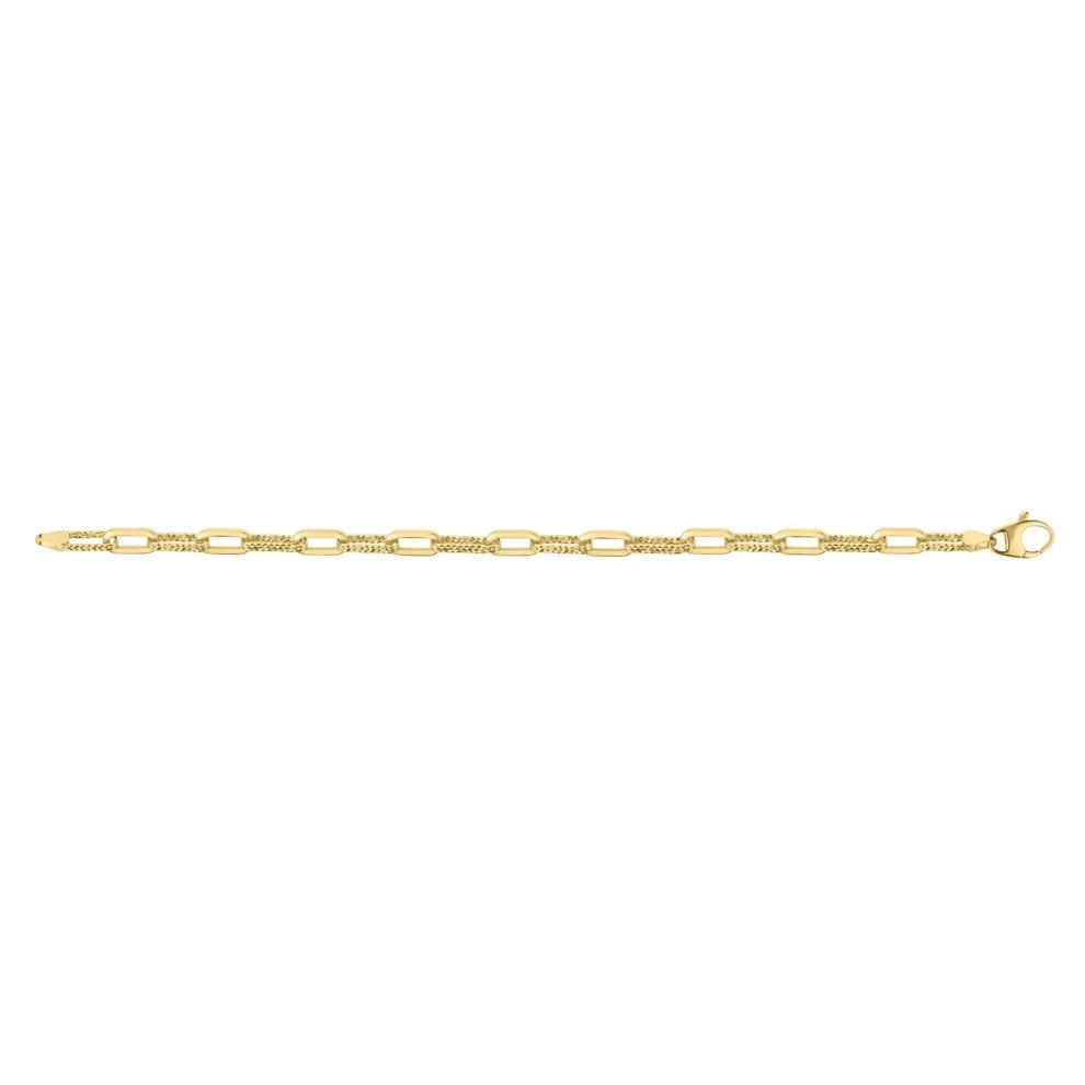 Diamond-Cut Oval Link Bracelet in 14K Yellow Gold, 7.25" – Image 2 of 2
