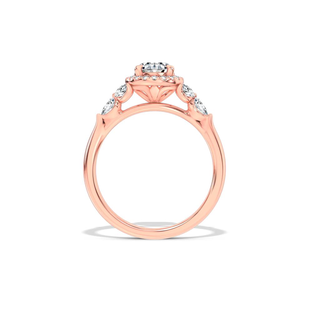 Diamond Oval Halo Engagement Ring in 18K Rose Gold (1 3/8 ct. tw.) – Image 2 of 4
