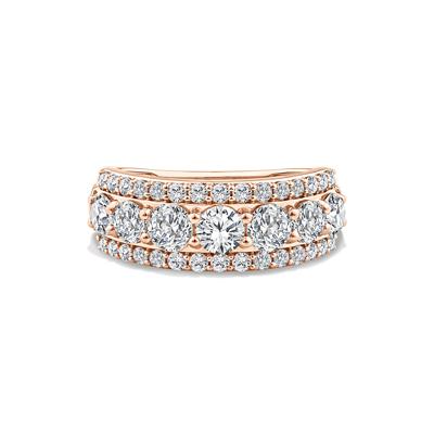 Lab Grown Diamond Round Center Multi-Row Band in 10K Rose Gold (2 ct. tw.)