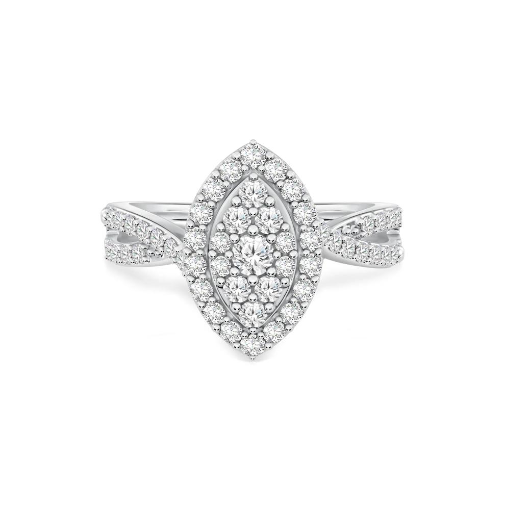 Diamond Marquise Halo Composite Ring in 14K White Gold (1/2 ct. tw.) – Image 1 of 4