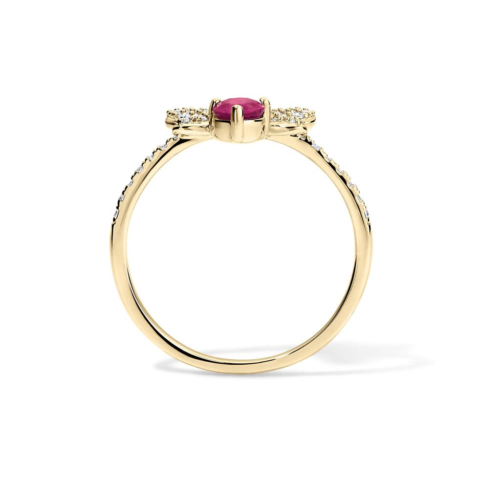 Ruby &amp; Diamond Bumblebee Ring in 10K Yellow Gold (1/4 ct. tw.) – Image 2 of 4