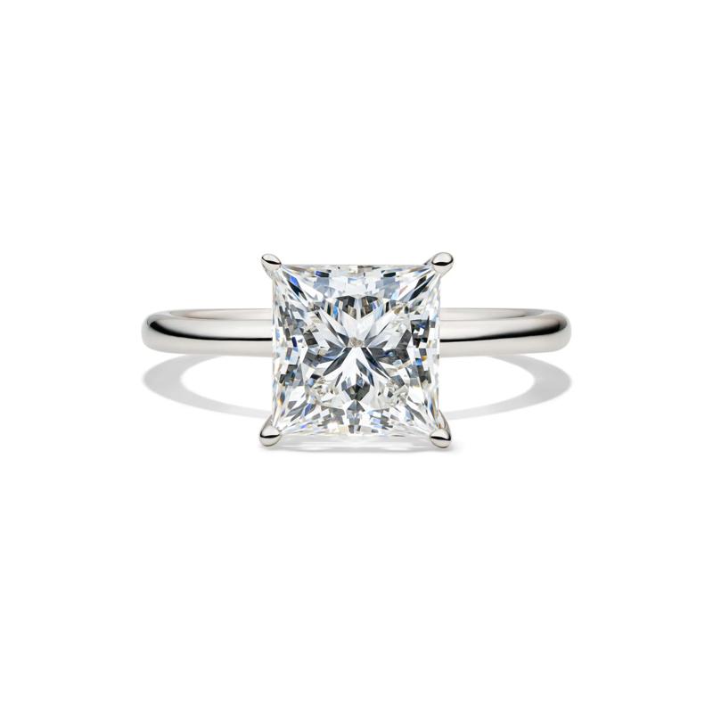 Lab Grown Diamond Princess-Cut Solitaire Engagement Ring in 14K White Gold &#40;3 ct.&#41; – Image 1 of 4