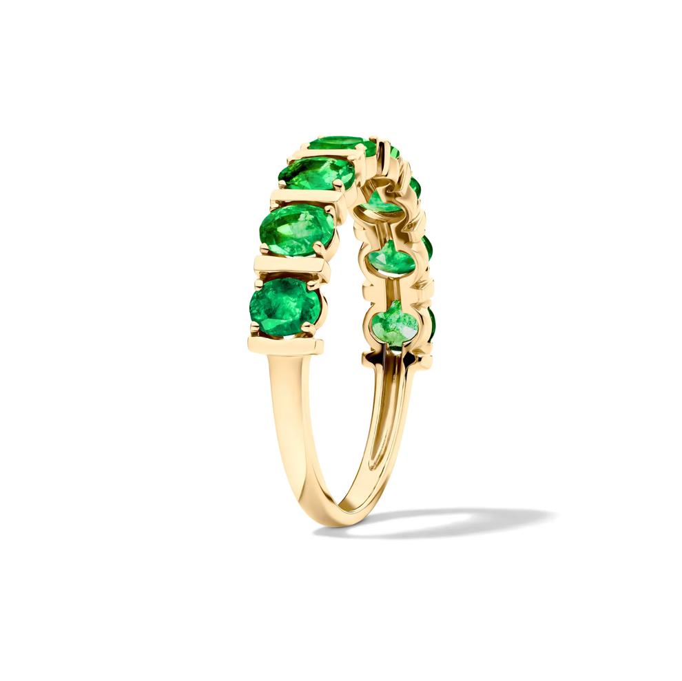 Emerald Faux-Channel Band in 10K Yellow Gold – Image 2 of 4