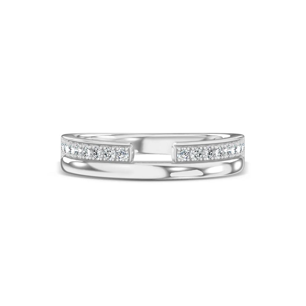 Lab Grown Diamond Bold Stacked Open Band in 10K White Gold (1/5 ct. tw.) – Image 1 of 4