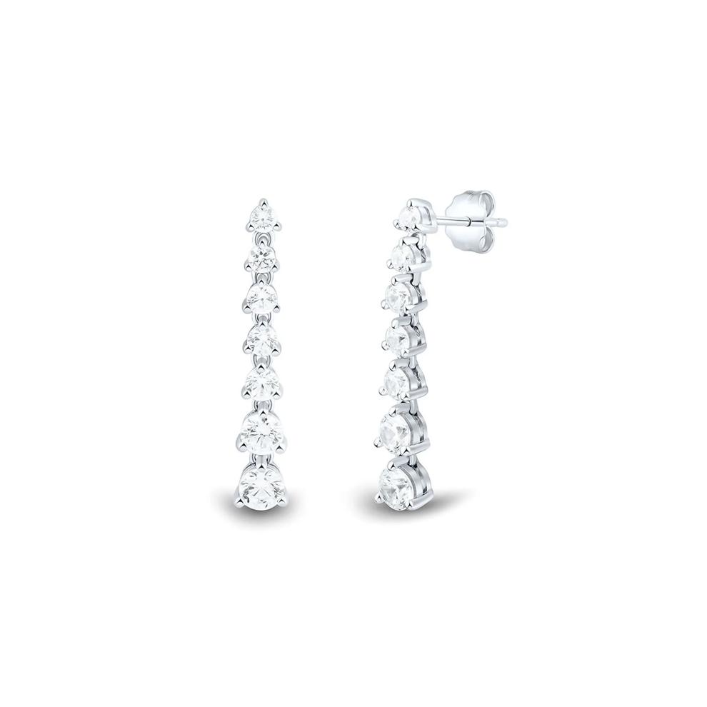 1 1/4 ct. tw. Lab Grown Diamond Dangle Earrings in 14K White Gold – Image 1 of 1
