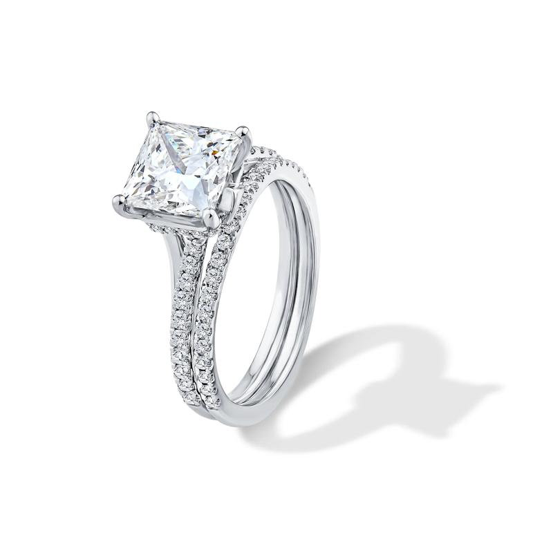 Lab Grown Diamond Princess-Cut Engagement Set in Platinum &#40;3 ct. tw.&#41; – Image 5 of 6