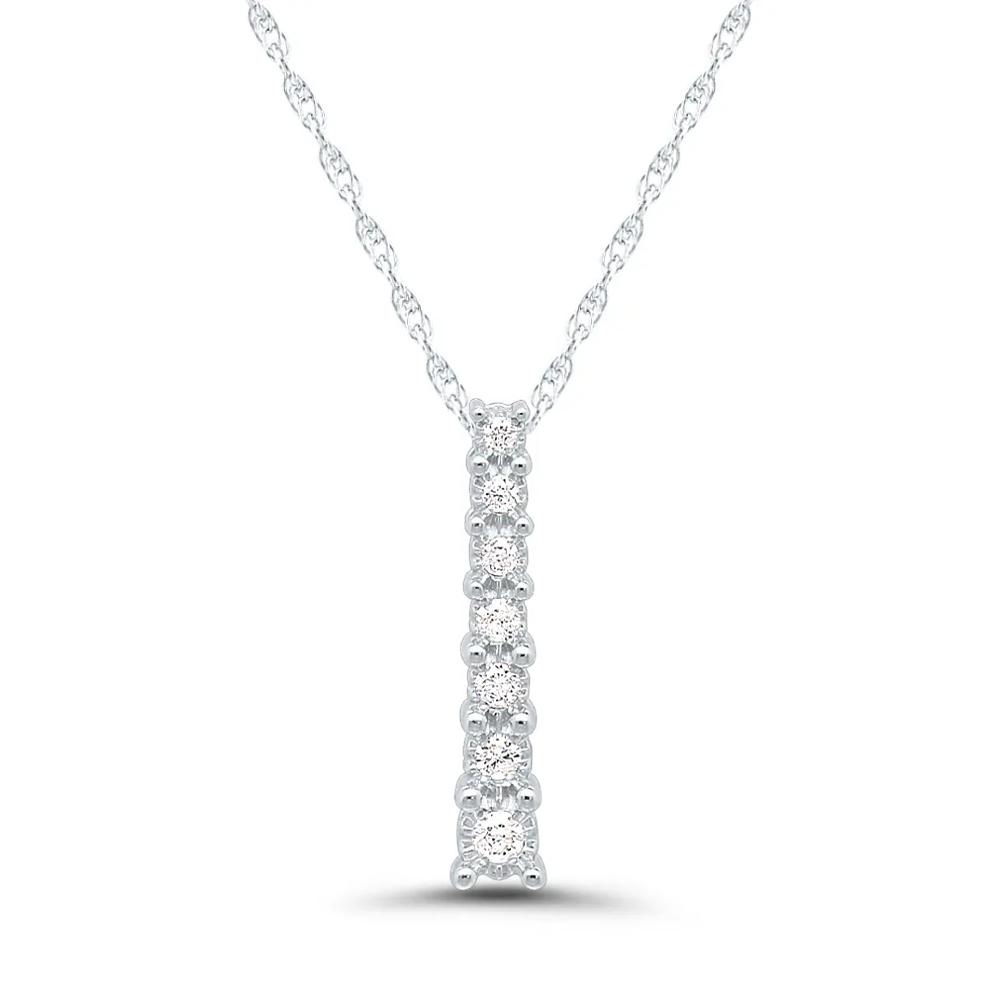 Journey Diamond Pendant with Illusion Setting in 10K White Gold (1/10 ct. tw.) – Image 1 of 1