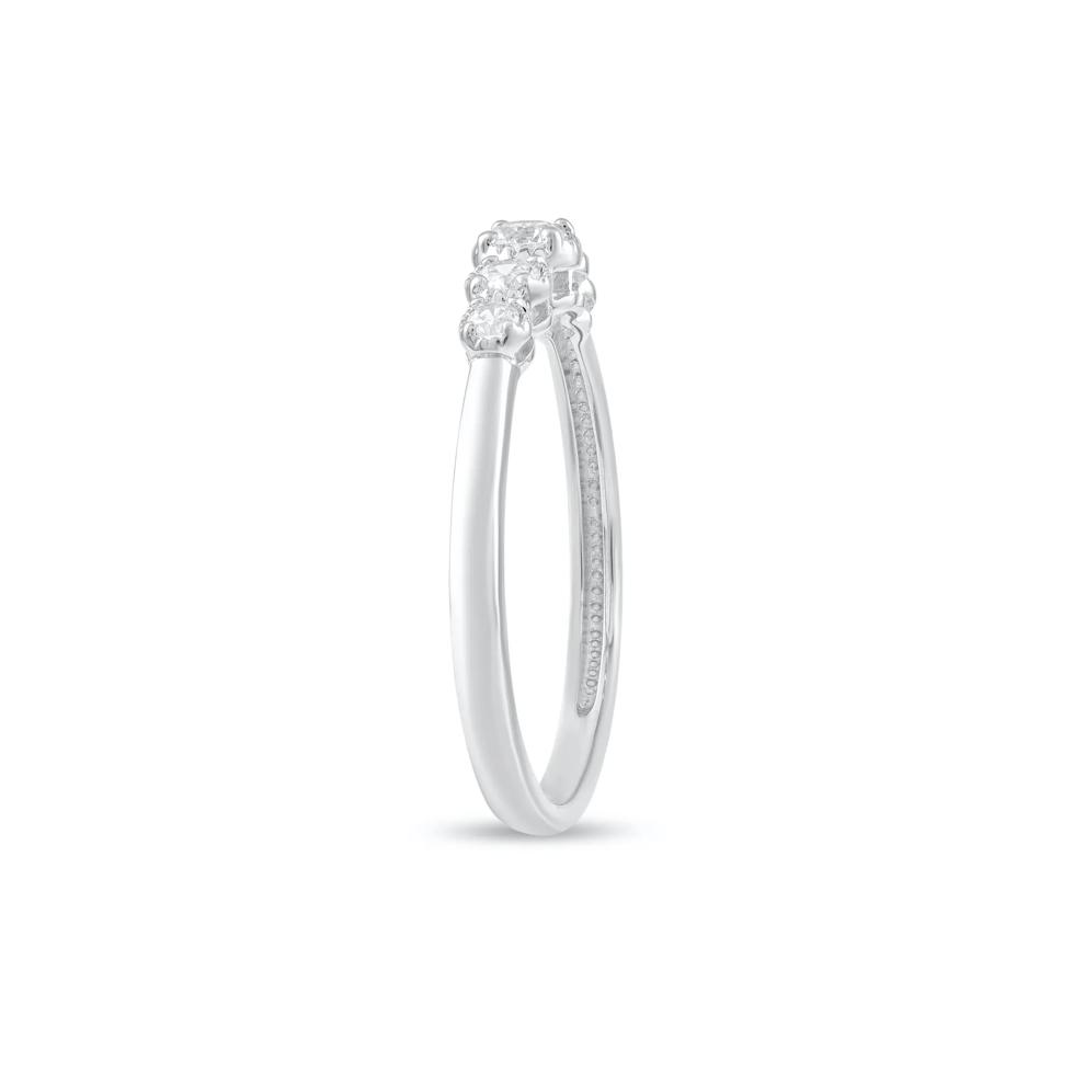 Diamond Five-Stone Stack Band in 10K White Gold (1/4 ct. tw.) – Image 3 of 4
