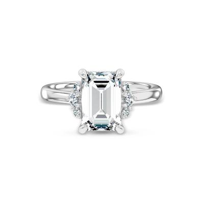 Lab Grown Diamond Emerald-Cut Center Engagement Ring in 14K Gold (3 1/4 ct. tw.)