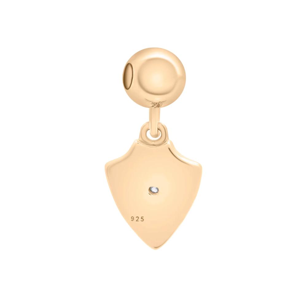 Diamond Accent Shield Bead Charm in Vermeil – Image 3 of 3
