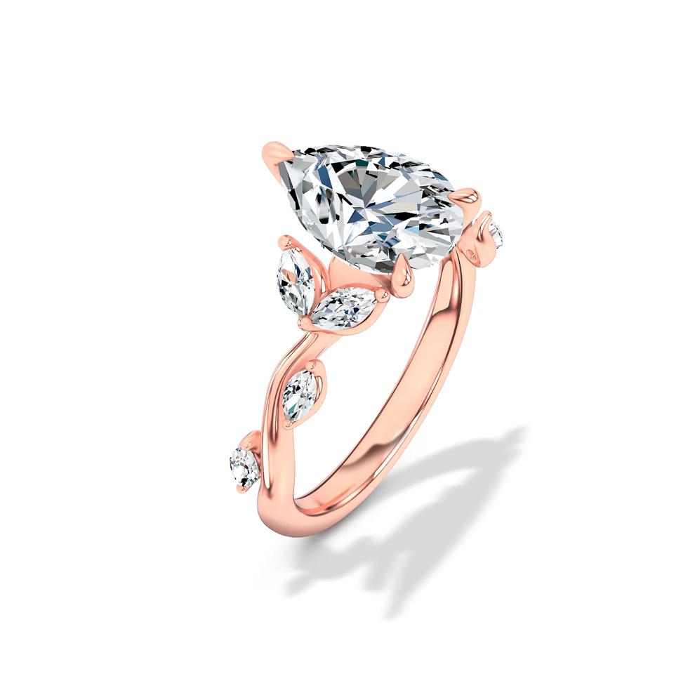 Lab Grown Diamond Pear-Shaped Center Engagement Ring in 14K Rose Gold (3 3/8 ct. tw.) – Image 4 of 4