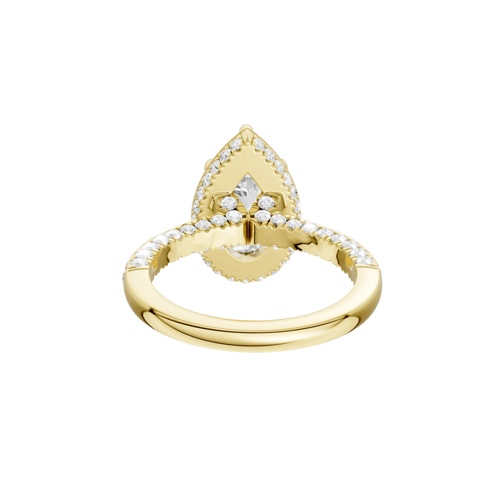 Ezra Lab Grown Diamond Pear-Shaped Center Engagement Ring in 14K Yellow Gold (3 3/4 ct. tw.) – Image 5 of 5