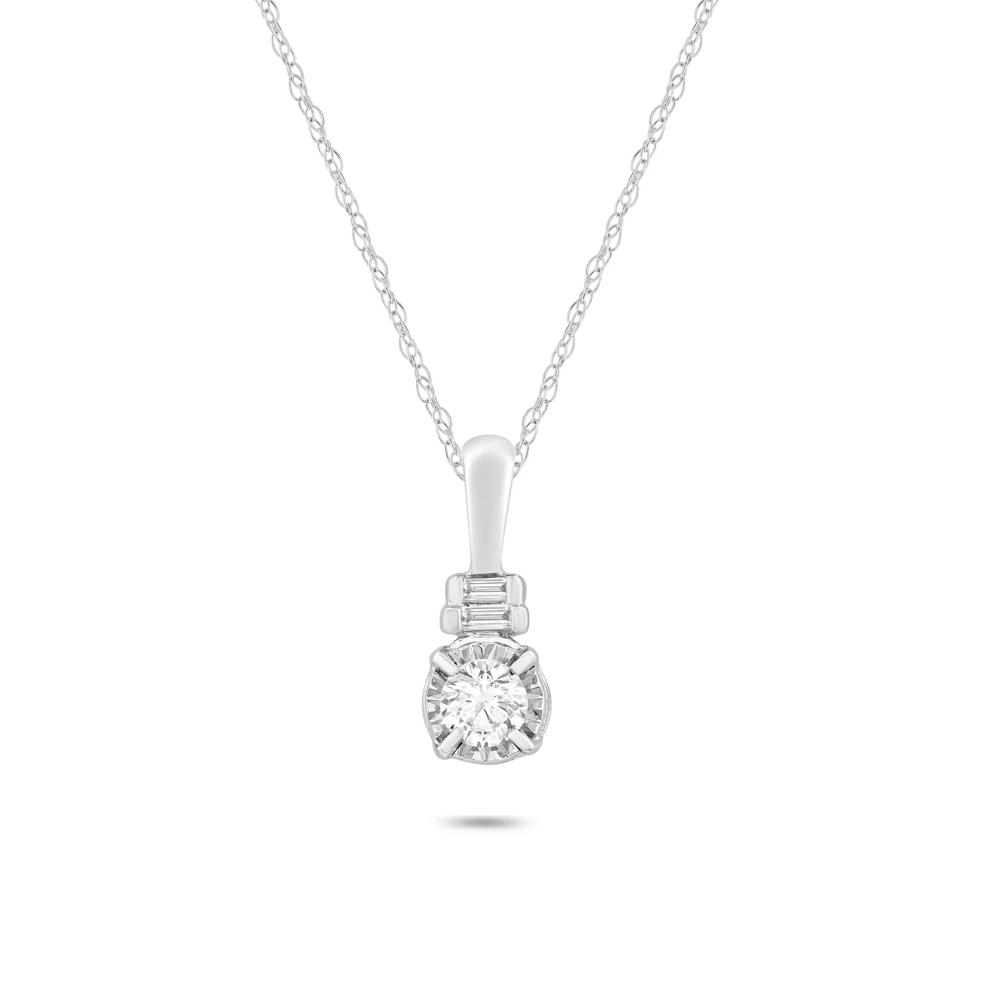 Diamond Pendant Necklace in 10K White Gold (1/5 ct. tw.) – Image 1 of 4